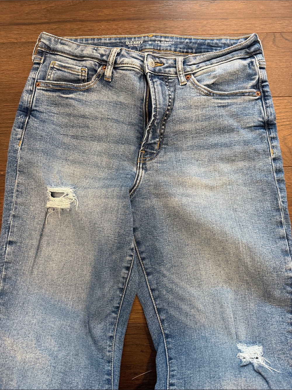 Old Navy Extra Stretch Distressed High Rise OG Straight Size 12 - C55-021 - Picture 4 of 7